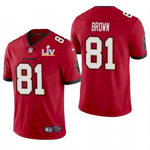 Men's Red Tampa Bay Buccaneers ##81 Antonio Brown 2021 Super Bowl LV Limited Stitched Jersey